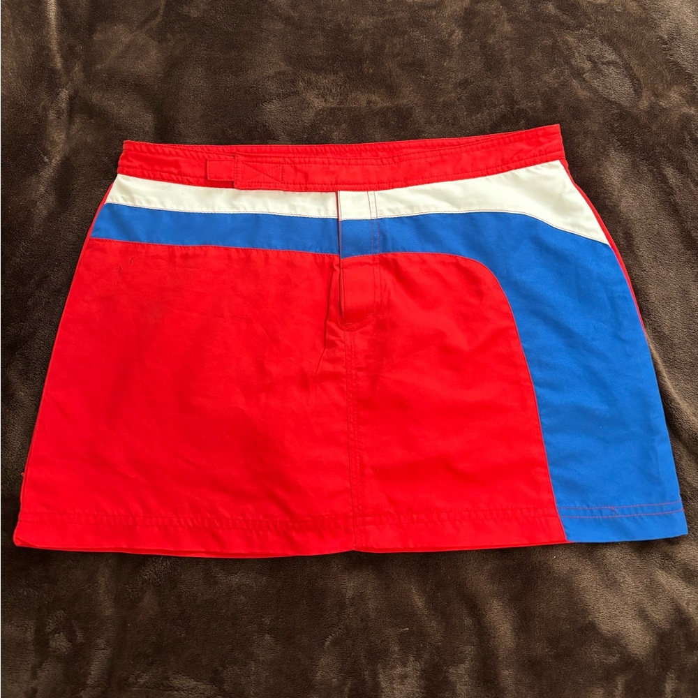 Y2K Color-block Red,White & Blue Mini Skort Women’s Medium